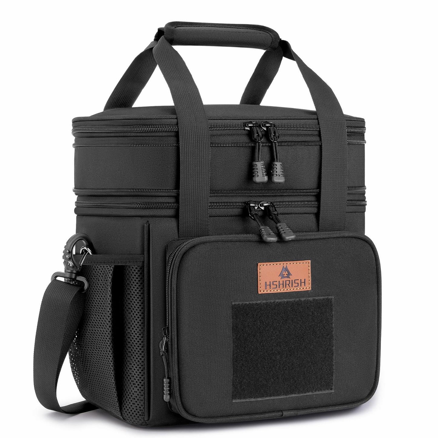 Holuxer Expandable XLarge Tactical Lunch Box for Adults, Leakproof Insulated Lunch Bag with Lots of Storage Space, Durable Cooler Bag for Men Women Work Outdoor Picnic Trips, 22L(Black)