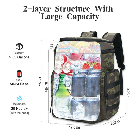 Holuxer Double Deck Backpack Cooler, Insulated Lunch Bags for Men, 30L Fashion Back Pack Tactical Leakproof Coolers Bag, Large Heavy Duty Soft Lunch Backpacks for Outdoor Camping Hiking Picnics Beach