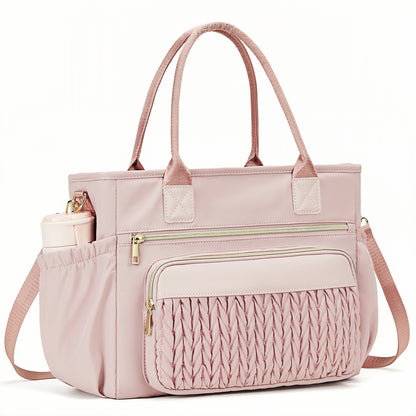 Holuxer Insulated Lunch Bag Women, Adult Lunchbox Womens, Large Leakproof Cooler Bag for Work Picnic Beach, Reusable Lunch Tote Bags with Adjustable Shoulder Strap Cup Holder (Pink)