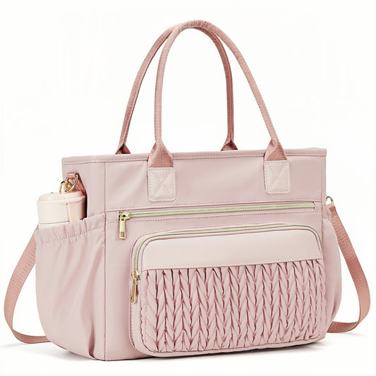 Holuxer Insulated Lunch Bag Women, Adult Lunchbox Womens, Large Leakproof Cooler Bag for Work Picnic Beach, Reusable Lunch Tote Bags with Adjustable Shoulder Strap Cup Holder (Pink)