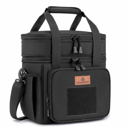 Holuxer Expandable XLarge Tactical Lunch Box for Adults, Leakproof Insulated Lunch Bag with Lots of Storage Space, Durable Cooler Bag for Men Women Work Outdoor Picnic Trips, 22L(Black)