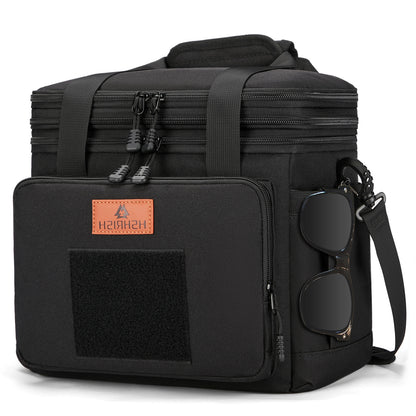 Holuxer Tactical Lunch Bags, Large Expandable Insulated Lunch Box, Durable Waterproof Leakproof Cooler Bag for Adults/Men/Women/Work Outdoor Beach Trips, 20 Cans/15 L, Black