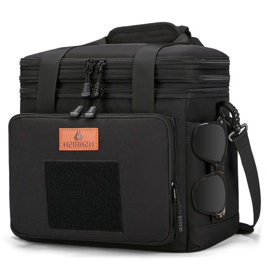 Holuxer Tactical Lunch Bags, Large Expandable Insulated Lunch Box, Durable Waterproof Leakproof Cooler Bag for Adults/Men/Women/Work Outdoor Beach Trips, 20 Cans/15 L, Black