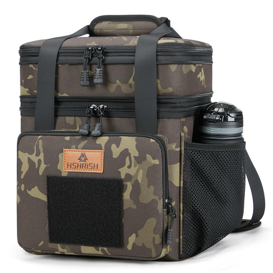 Holuxer Expandable Extra Large Tactical Lunch Box for Adults, Leakproof Insulated Lunch Bag with Lots of Storage Space, Durable Cooler Bag for Men Women Work Outdoor Picnic Trips, 22L(Camo)