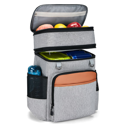 Holuxer Large Backpack Cooler for Men/Women, 30L Waterproof Leakproof Soft Cooler Backpacks, Expandable Lunch Back Pack, Heavy Duty Coolers Bags Rucksack, Portable Lunch Bag for Travel, Gray