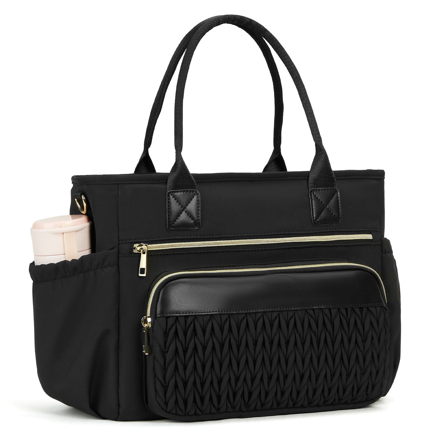 Holuxer Large Lunch Bag for Women Adult Lunchbox Purse for Work, 14L Leakproof Cooler Lunchbag Box for Woman Picnic Beach, Insulated Tote Bags (Black)