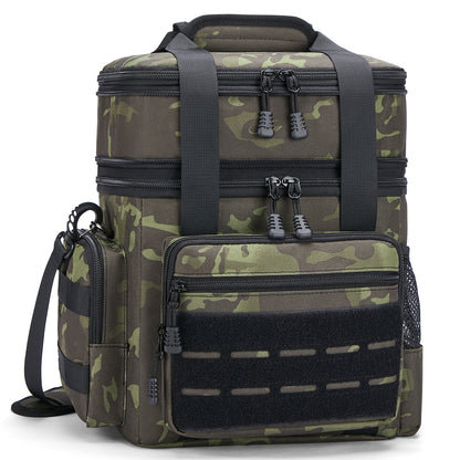 Holuxer Insulated Lunch Bag for Men/Adults, Double Deck Expandable Camping Lunch Box for Work Travel Daytrip Picnic Outdoor, Large Leakproof Cooler Bags with Adjustable Shoulder Strap Organizer Camo
