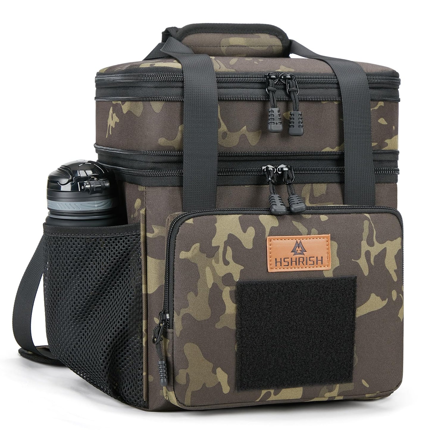 Holuxer Expandable Extra Large Tactical Lunch Box for Adults, Leakproof Insulated Lunch Bag with Lots of Storage Space, Durable Cooler Bag for Men Women Work Outdoor Picnic Trips, 22L(Camo)