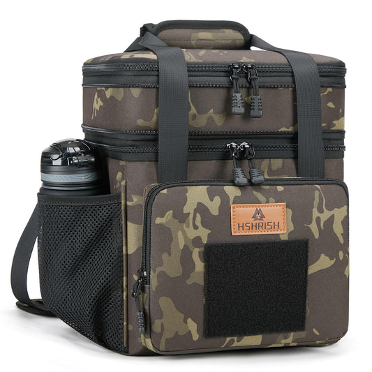 Holuxer Expandable Extra Large Tactical Lunch Box for Adults, Leakproof Insulated Lunch Bag with Lots of Storage Space, Durable Cooler Bag for Men Women Work Outdoor Picnic Trips, 22L(Camo)