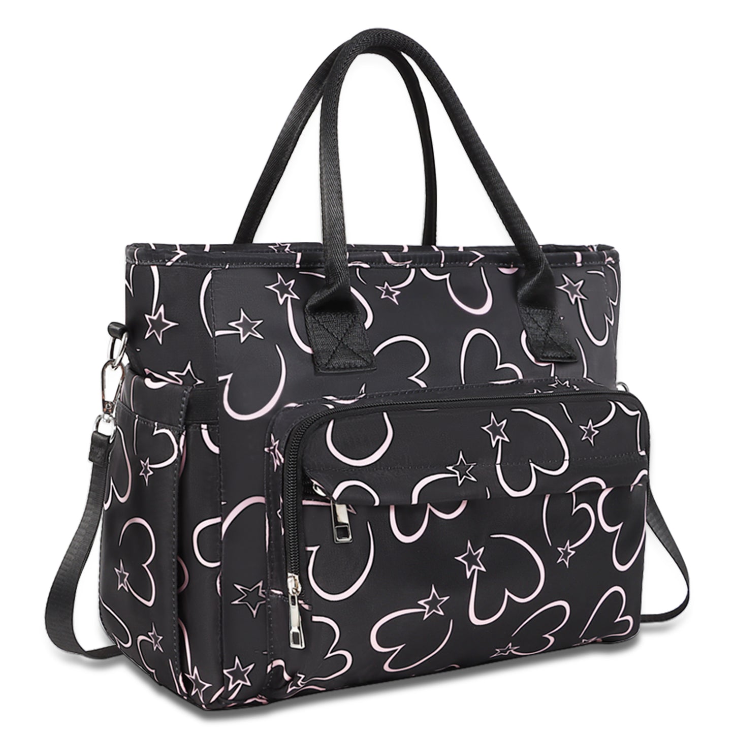 Holuxer Large Lunch Tote Bag, Insulated Lunch Bags for Women/Men, Reusable Portable Lunch Box, Leakproof Cooler Bags Weekender Pocket Handbags for Work Picnic Outdoor Shopping 10L, Black ( LOVE )