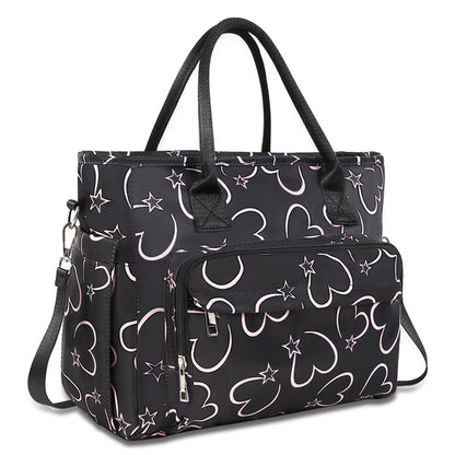 Holuxer Large Lunch Tote Bag, Insulated Lunch Bags for Women/Men, Reusable Portable Lunch Box, Leakproof Cooler Bags Weekender Pocket Handbags for Work Picnic Outdoor Shopping 10L, Black ( LOVE )