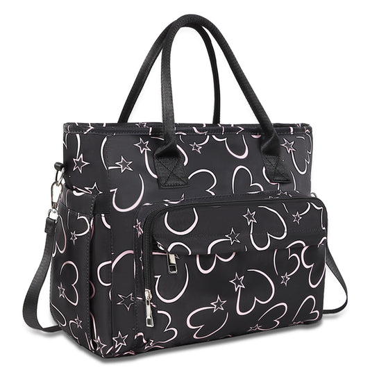 Holuxer Large Lunch Tote Bag, Insulated Lunch Bags for Women/Men, Reusable Portable Lunch Box, Leakproof Cooler Bags Weekender Pocket Handbags for Work Picnic Outdoor Shopping 10L, Black ( LOVE )