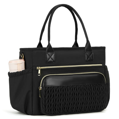 Holuxer Large Lunch Bag for Women Adult Lunchbox Purse for Work, 14L Leakproof Cooler Lunchbag Box for Woman Picnic Beach, Insulated Tote Bags (Black)