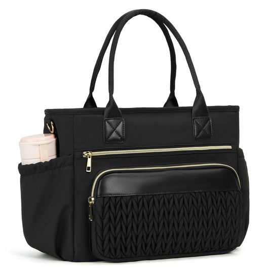 Holuxer Large Lunch Bag for Women Adult Lunchbox Purse for Work, 14L Leakproof Cooler Lunchbag Box for Woman Picnic Beach, Insulated Tote Bags (Black)