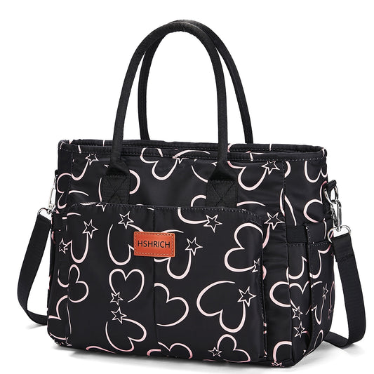 Holuxer Cute Lunch Bags for Women, Insulated Lunch Box for Work, Large Leakproof Cooler Purse with Side Pockets & Removable Shoulder Strap Womens Handbag Tote Bag for Shopping Picnic Beach (Love)