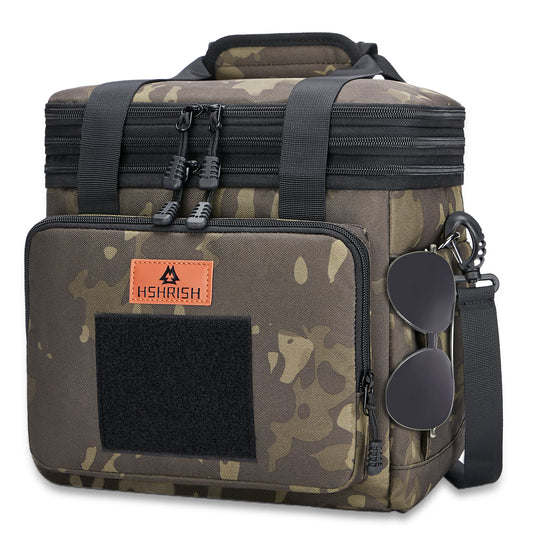 Holuxer Tactical Lunch Box for Men, Large Expandable Insulated Lunch Boxes, Durable Waterproof Leakproof Cooler Bag for Adults/Mens/Work Outdoor Beach Trips, 20 Cans/15 L, Camo