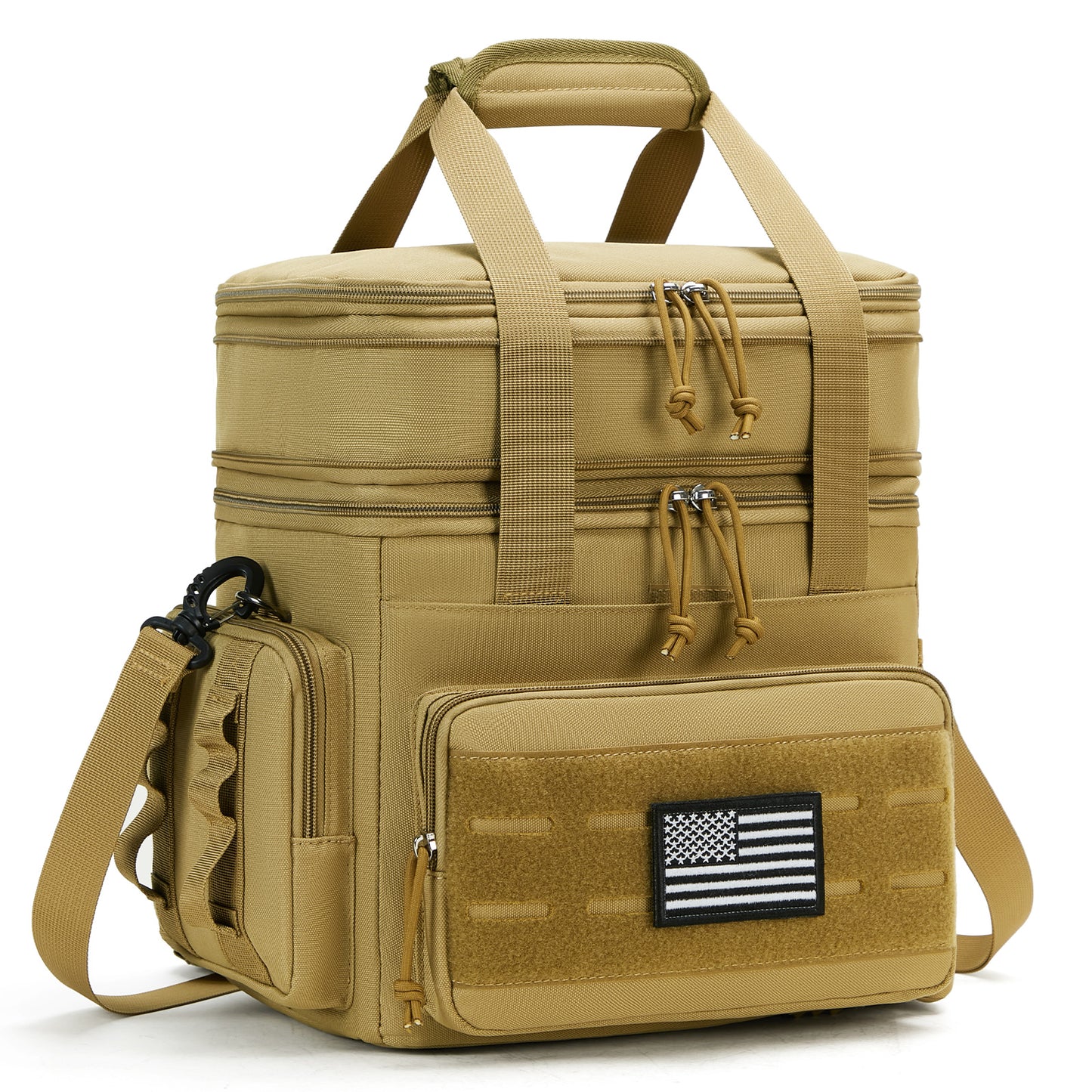 Holuxer Insulated Lunch Boxes for Men - Double Deck Lrage Lunch Bags for mens, Soft Adult Lunchbox for Work, Expandable Lunch Cooler Bag for Beach Picnic Camping Outdoor Travel (Brown,16L)