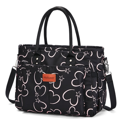 Holuxer Cute Lunch Bags for Women, Insulated Lunch Box for Work, Large Leakproof Cooler Purse with Side Pockets & Removable Shoulder Strap Womens Handbag Tote Bag for Shopping Picnic Beach (Love)