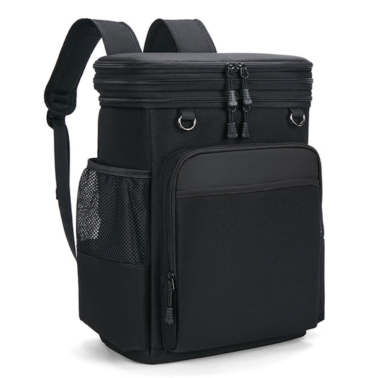 Holuxer Large Backpack Cooler for Men/Women, 30L Waterproof Leakproof Soft Cooler Backpacks, Expandable Lunch Back Pack, Heavy Duty Coolers Bags Rucksack, Portable Lunch Bag for Travel, Black