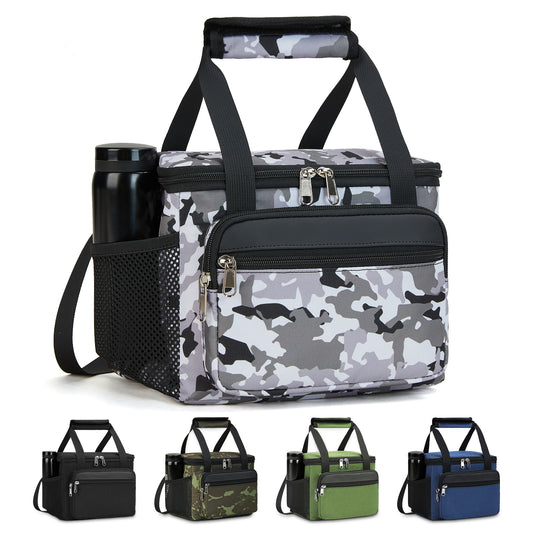 Holuxer Tactical Lunch Box for Men/Women, Insulated Lunch Bag for Woman Lunch Cooler Bags with Adjustable Shoulder Strap-Reusable Waterproof Leakproof Lunchbox for Work Picnic School, White-Camo
