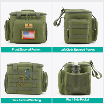 Holuxer Insulated Large Lunch Bag for Men, Heavy Duty Lunchbox for Work, Leakproof Cooler Bags with Shoulder Strap Lunch Pail for Shifts Camping Outdoor Day Trip (13L, Green)