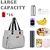 Large Women Lunch Bags/Insulated Adult Lunch Box/Leakproof Cooler Lunch Tote Bag with Storage Pocket. Reusable Lunch Purse for Work Picnic Hiking 12L, Stripe