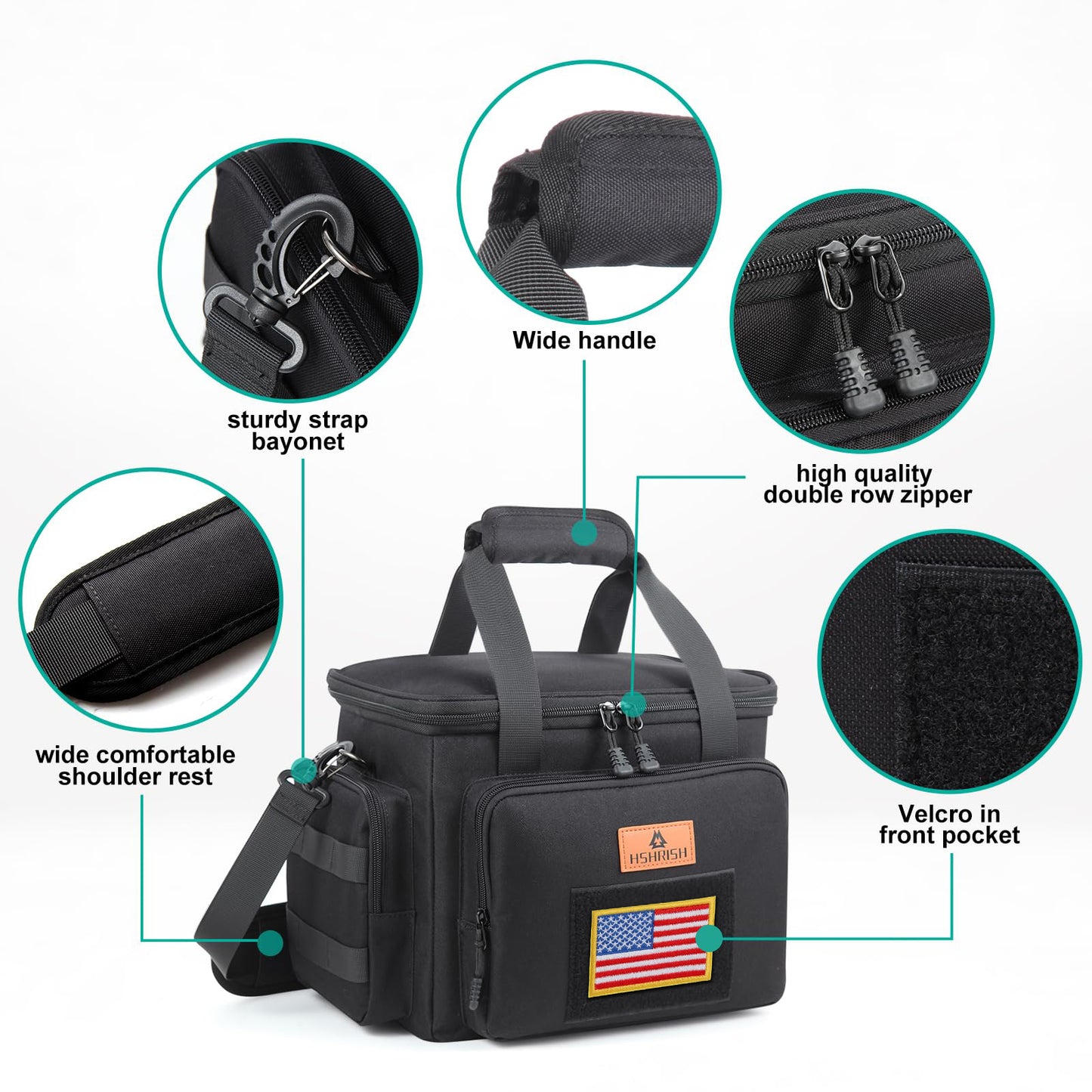 Tactical Large Lunch Box for Men, Heavy Duty Insulated Lunch Bag for Work, Leakproof Lunch Cooler Bag with Shoulder Strap Lunch Pail for Shifts Camping Outdoor Day Trip (12L)