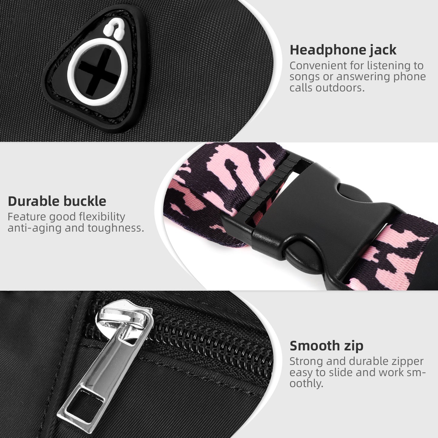 Holuxer Large Fanny Packs for Women, Fashion Cross Body Waist Pack, Waterproof Belt Bags Crossbody Purses with Adjustable Leopard Print Belt for Travel Running