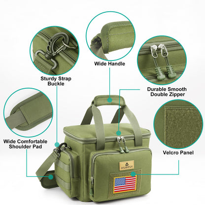 Holuxer Insulated Large Lunch Bag for Men, Heavy Duty Lunchbox for Work, Leakproof Cooler Bags with Shoulder Strap Lunch Pail for Shifts Camping Outdoor Day Trip (13L, Green)