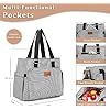 Large Women Lunch Bags/Insulated Adult Lunch Box/Leakproof Cooler Lunch Tote Bag with Storage Pocket. Reusable Lunch Purse for Work Picnic Hiking 12L, Stripe
