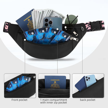 Holuxer Large Fanny Packs for Women, Fashion Cross Body Waist Pack, Waterproof Belt Bags Crossbody Purses with Adjustable Leopard Print Belt for Travel Running