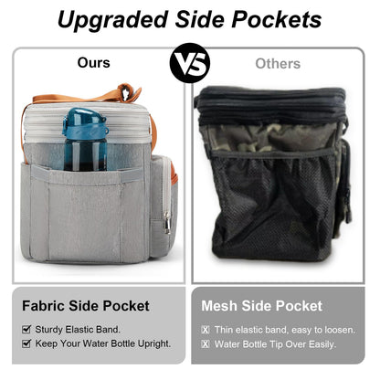 Holuxer Insulated Lunch Box for Men Lunch Bags, Expandable Large Lunchbox for Work Picnic Office, Outdoor Reusable Double Deck Coolers Tote for Adults Gray 15L