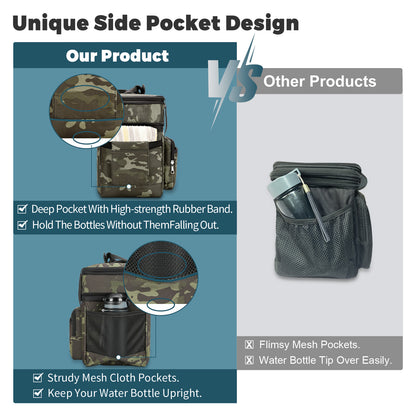 Holuxer Insulated Lunch Bag with Side Pocket for Women/Men-Double Deck Reusable Lunch Bags, Lunch Box Tote Cooler Bag Leakproof Soft Expandable-Large Lunchbox for Work/Adult/Picnic/Outdoor 15L-Camo