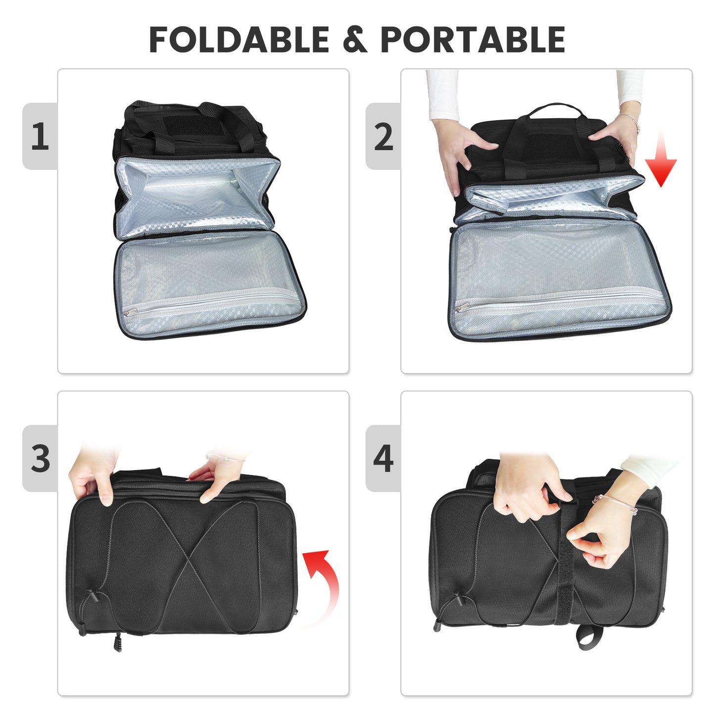 Holuxer Soft Cooler Bags Insulated Lunch Box for Men, Extra Large Sided Beach Coolers Bag, Reusable Leakproof Lunchbox Pail for Shopping Picnic, Black