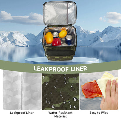 Holuxer Tactical Lunch Box for Men/Women, Insulated Lunch Bag for Mens Lunch Cooler Bags with Adjustable Shoulder Strap - Reusable Waterproof Leakproof Large Lunchbox for Work Picnic School, Camo
