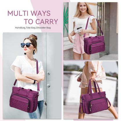 Holuxer Large Lunch box for Women, Insulated Lunch Tote Bag, Reusable Portable Woman Lunch Boxes, Leakproof Cooler Bags Weekender Pocket Fashion Lunchbox Handbags for Work Picnic Beach, Purple