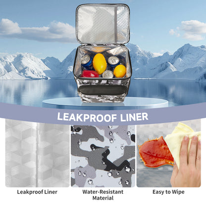 Holuxer Tactical Lunch Box for Men/Women, Insulated Lunch Bag for Woman Lunch Cooler Bags with Adjustable Shoulder Strap-Reusable Waterproof Leakproof Lunchbox for Work Picnic School, White-Camo