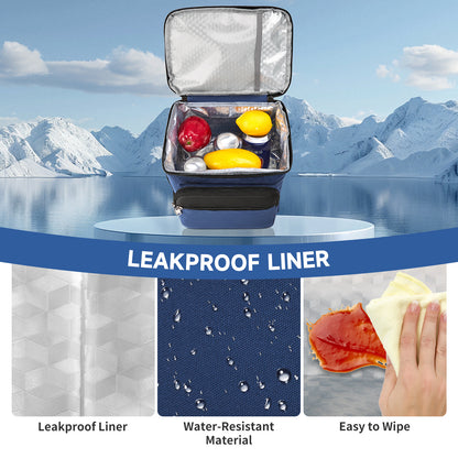 Holuxer Insulated Lunch Box for Men/Women, Reusable Lunch Cooler Bags with Adjustable Shoulder Strap - Leakproof Lunch Bag for Work Picnic, Blue
