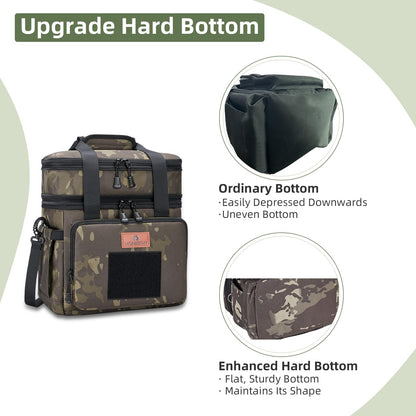 Holuxer Expandable Insulated Lunch Box for Men, Large Durable Thermal Lunch Bag with Shoulder Strap, Soft Leakproof Cooler Bags for Work Outdoor Picnic Trips, 20 Can/16 L, Camo, Mesh