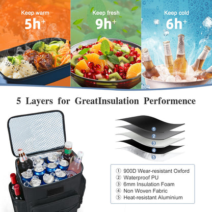 Holuxer Insulated Backpacks Cooler for Men, 30L Double Deck Coolers Bag Leakproof, Large Heavy Duty Lunch Bags Soft Lunch Backpack for Outdoor Camping Hiking Picnics Beach
