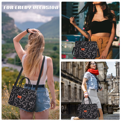Holuxer Cute Lunch Bags for Women, Insulated Lunch Box for Work, Large Leakproof Cooler Purse with Side Pockets & Removable Shoulder Strap Womens Handbag Tote Bag for Shopping Picnic Beach (Love)