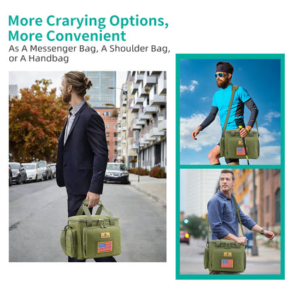 Holuxer Insulated Large Lunch Bag for Men, Heavy Duty Lunchbox for Work, Leakproof Cooler Bags with Shoulder Strap Lunch Pail for Shifts Camping Outdoor Day Trip (13L, Green)
