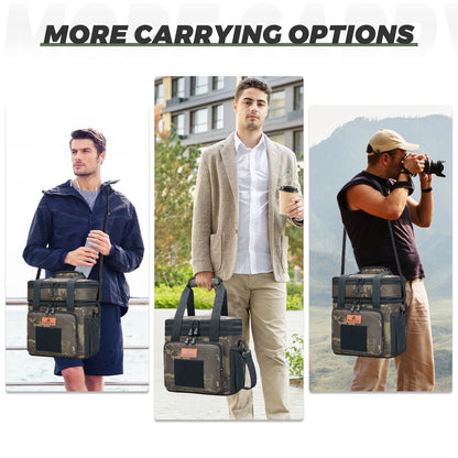 Holuxer Expandable Extra Large Tactical Lunch Box for Adults, Leakproof Insulated Lunch Bag with Lots of Storage Space, Durable Cooler Bag for Men Women Work Outdoor Picnic Trips, 22L(Camo)