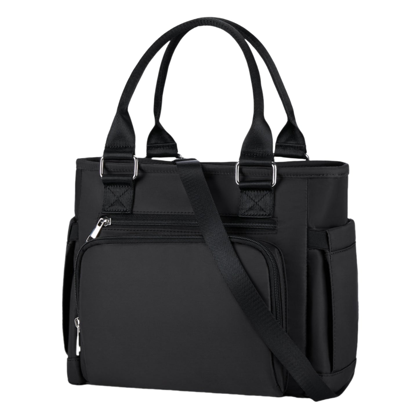 Holuxer Insulated Lunch Tote Bags for Women, Large Fashion Messenger Crossbody Shoulder Bag, Simple Ladies Cooler Purse Portable Leakproof Lunchbox Handbags for Work/Picnic (Black 12L)