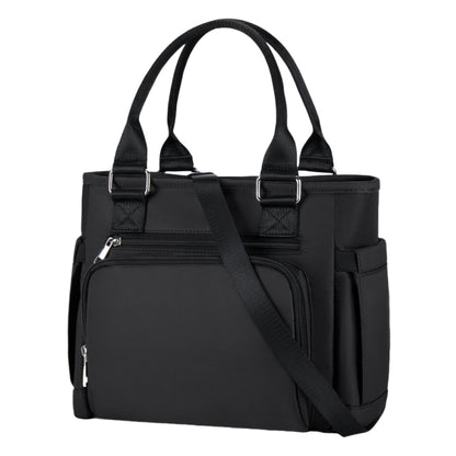 Holuxer Insulated Lunch Tote Bags for Women, Large Fashion Messenger Crossbody Shoulder Bag, Simple Ladies Cooler Purse Portable Leakproof Lunchbox Handbags for Work/Picnic (Black 12L)
