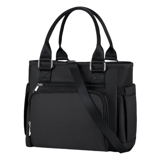 Holuxer Insulated Lunch Tote Bags for Women, Large Fashion Messenger Crossbody Shoulder Bag, Simple Ladies Cooler Purse Portable Leakproof Lunchbox Handbags for Work/Picnic (Black 12L)